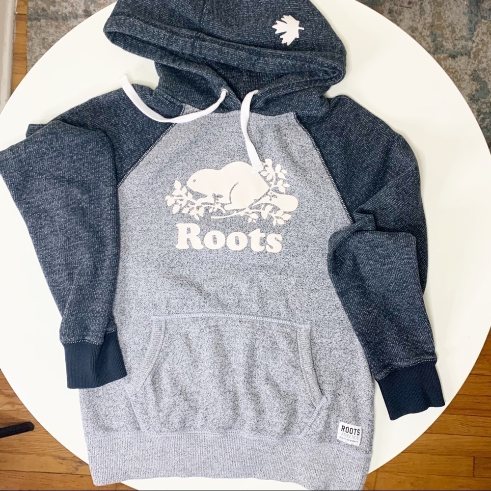 Roots Original Kanga Hoodie Salt & Pepper Women’s Size Small